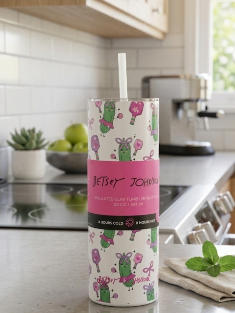 Betsey Johnson Pickleball Drinkware